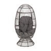 Swivel Rattan Patio Egg Chair,Rattan Basket Shape Swivel Egg Chair With Water-resistant Cushions - Maison Boucle - 3 of 4