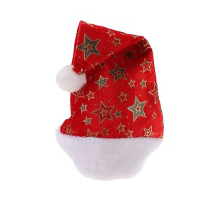 Unique Bargains Christmas Hat Five-star Polyester Red 11.42"x15.75" 1 Pc - 1 of 4