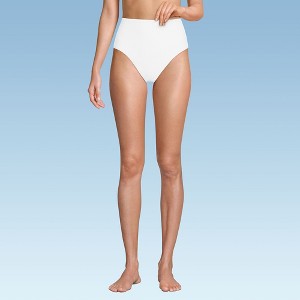 Lands' End Women's Ribbed Smoothing High Waisted Bikini Bottoms - 1 of 4