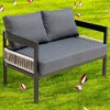 Mshliw Outdoor Sofa Set with Table, Rattan Accents, Waterproof and Rust-Proof – Ideal for Gardens, Patios, and Lawns - 4 of 4