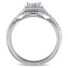 EVERLY JEWELRY | Sterling Silver 1/2 CT Princess and Round Diamonds TW Bridal Set Ring - 3 of 4