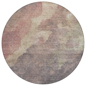 Copper And Taupe Abstract Washable Indoor Outdoor Area Rug - 1 of 4