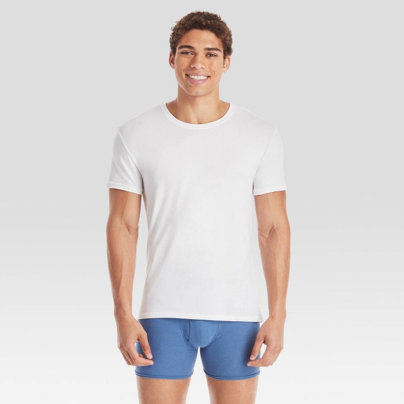 Hanes Premium Men's Short Sleeve Crewneck T-Shirt 5pk - White, 2 of 5