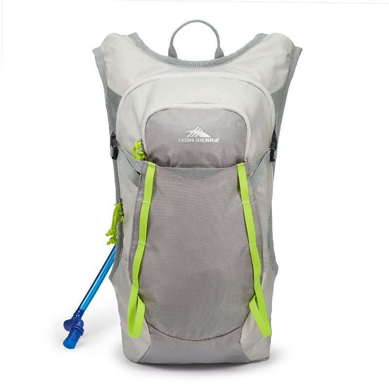 High Sierra Hydrahike 2.0 8L Hydration Water Backpack with Insulated Reservoir Pocket for Hiking, Running, Climbing, or Cycling, Gray & Green, 1 of 7