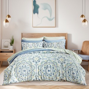 9Pcs Boho Style BIAB Comforter Set, Cloud-like Ultra Soft Touch Bedding, Lightweight Bed Set with Matching Shams - 1 of 4