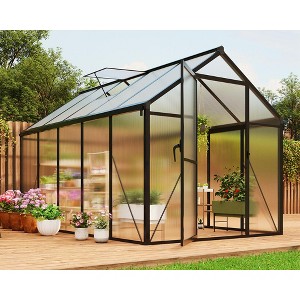 Large Aluminum Greenhouses for Outdoors, Heavy Duty Polycarbonate Greenhouse with Roof Vent, Walk-In Green Houses for Winter Garden, Backyard - 1 of 4