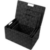 Sorbus 3 Piece Decorative Stackable Woven Basket with Lid and Built-in Carry Handles - Great for Storage and Organization - 3 of 4