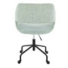 Sapphtopaz Modern Office Chair with Open Back Upholstered Height Adjustable Swivel Task Chair with Matel Base Vanity Chair for Home Office - 3 of 4
