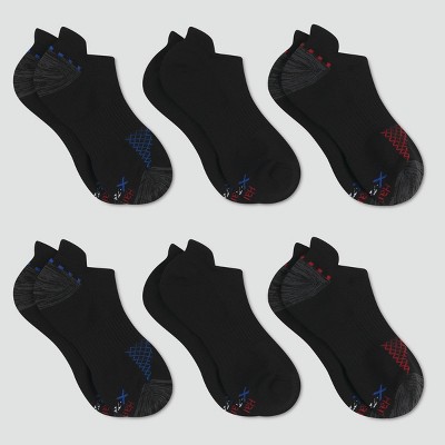 Hanes Premium Men's X-Temp Performance Heel Shield Socks 6pk - Black