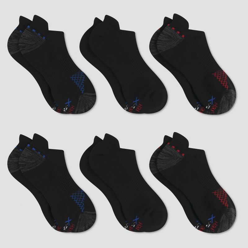 Hanes Premium Men&#39;s X-Temp Performance Heel Shield Socks 6pk - Black, 3 of 5