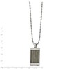 Black Bow Jewelry Men's Stainless Steel & Gray Wood Inlay Necklace, 24 Inch - 2 of 4
