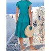 Womens Summer Ruffle Sleeve V Neck Midi Dress Casual Fit Flowy Ruffle Tiered Boho Dress - 3 of 4