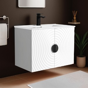 Pellabay Modern Bathroom Vanity with Fluted Circular Doors - Sink Included - 1 of 4