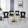 Set of 2 Office Chair with Steel Frame,Modern Fabric Upholstered Armless Chair,Accent Chair for Living Room or Bedroom-Cuddlewood - 3 of 4