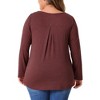 Agnes Orinda Women's Plus Size Long Sleeve V Neck Pleated Fall Casual Tunics Blouses - 4 of 4
