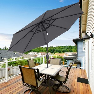 Sonkuki 9 FT Outdoor Patio Umbrella Market Table Umbrella With a Crank for Garden, Deck and Pool - 1 of 4
