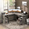 Unikito L Shaped Desk with Drawers,Corner Computer Desks with USB Charging Port and Power Outlet, Gray, 59.1"*59.1"*29.9" - 2 of 4