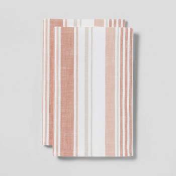 2pk Cotton Flat Weave Striped Kitchen Towels - Threshold™