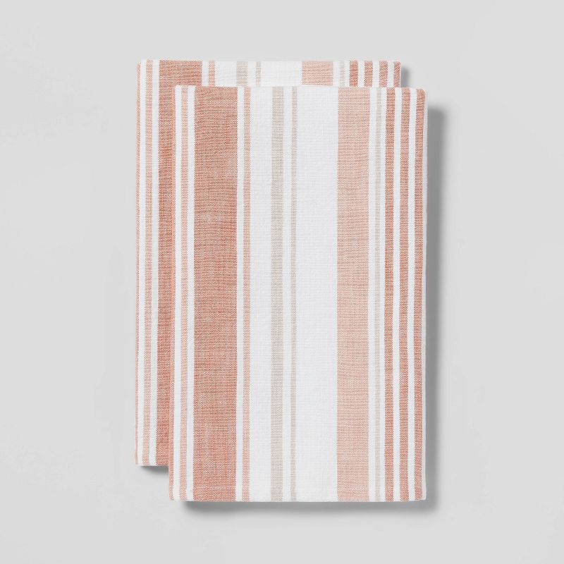 2pk Cotton Flat Weave Striped Kitchen Towels - Threshold™, 1 of 4