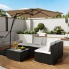 Clihome 10 Ft.Outdoor Patio Cantilever Umbrella with 360 Degrees Rotation & Waterproof Fade-Resistant Canopy with Cross Base - 2 of 4