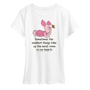 Women's - Winnie the Pooh - Piglet The Smallest Things Quote Short Sleeve Graphic T-Shirt - 1 of 4