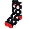 Memoi Women's Polka Dot Santa Embroidery Cozy Crew Socks Black 9-11 - 3 of 3