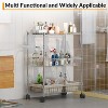 3 Tier Rolling Storage Cart - Utility Trolley with Wire Storage Shelving, Kitchen Cart On Wheels (23.6"×13.8"×31.5") for Bathroom Laundry - 4 of 4