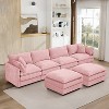 KWPZQEB 130.7" Modular Sectional Sofa, U Shaped Couch with Movable Ottoman, Modern 5-Seat Chenille Sofa with Deep Seat & Pillow for Living Room - 3 of 4
