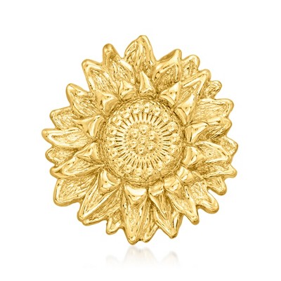 Ross-Simons Italian 18kt Gold Over Sterling Sunflower Slide Pendant Size 1.50