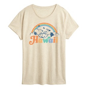 Women's - Peanuts - Snoopy Hawaii Rainbow Short Sleeve Graphic T-Shirt - 1 of 4