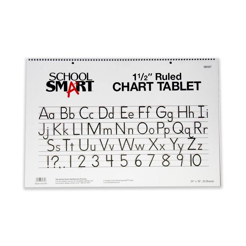 School Smart Chart Paper Pad, 24 x 16 Inches, 1-1/2 Inch Skip Line, 25 Sheets, 3 of 5