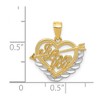 Black Bow Jewelry 14k Yellow Gold and White Rhodium I Love You Heart Pendant, 17mm - 4 of 4