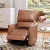 360° Swivel Rocking Recliner Chair - PU Leather Manual Recliner w/ Lumbar Support & Footrest for Living Room, Comfortable for Adults, Brown - 3 of 4