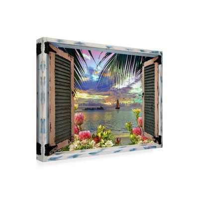 Leo Kelly Tropical Landscape Window View Outdoor Canvas Art