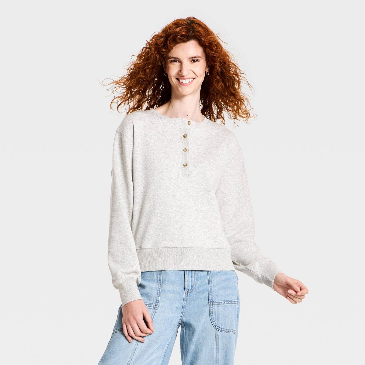 Women's Long Sleeve Henley Shirt - Universal Thread™