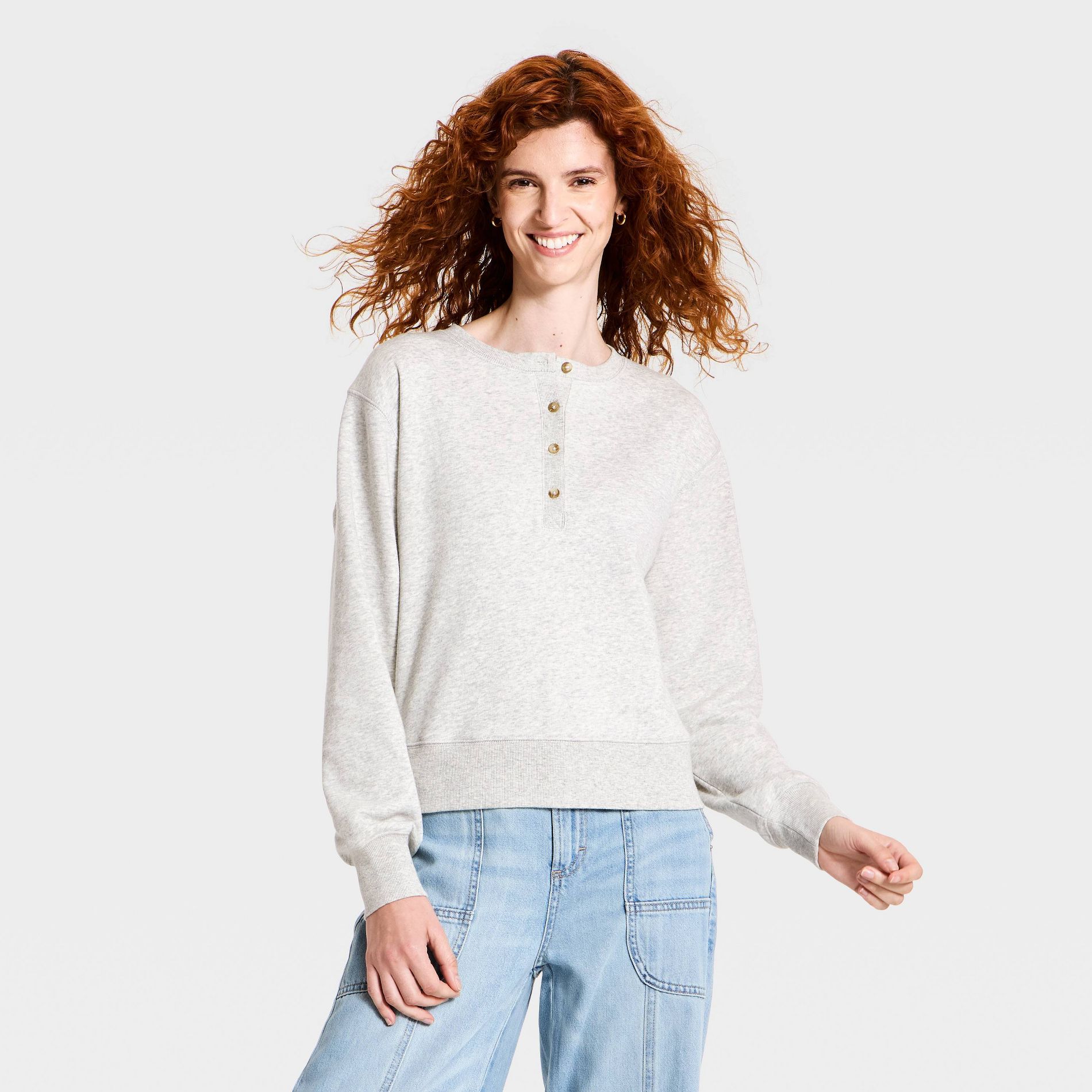 Women's Long Sleeve Henley Shirt - Universal Thread™