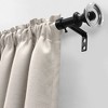 Lumi Home Furnishings 66"x120" Decorative Drapery Single Rod Set with Crystal Knob finials Matte Black - 2 of 4