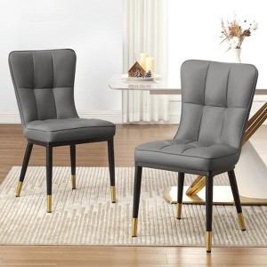 Bekrvio Leather Dining Room Chairs, Set of 2 - 1 of 4