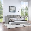 LOVMOR Velvet Daybed with Trundle, Upholstered Tufted Sofa Day Bed, for Bedroom, Guest Room Furniture - 3 of 4