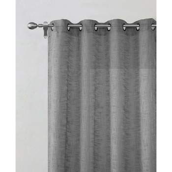 Kate Aurora 2 Piece Heavy Woven Heavy Duty Linen Styled Grommet Top Window Curtain Panels