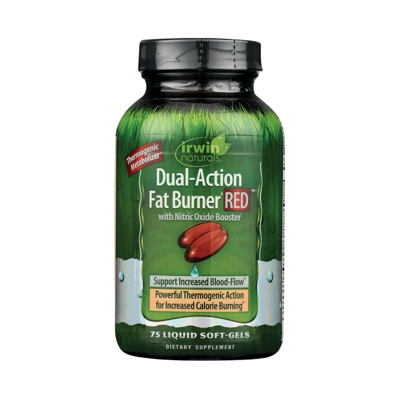 Irwin Naturals Dual-Action Fat Burner Red with Nitric Oxide Booster 75 Softgels, 1 of 3