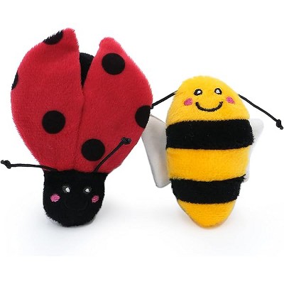 ZippyClaws Catnip Cat Toys - Ladybug and Bee 2 Pack, Interactive Indoor Kitty Toys, Chasing, and Scratching, Novelty Plush Toys for Kittens & Cats