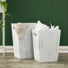 Farmlyn Creek 2 Piece Rustic Bathroom Trash Can Set with Handles for Bedroom, Living Room, Office (White-Washed, 2 Sizes) - 2 of 4