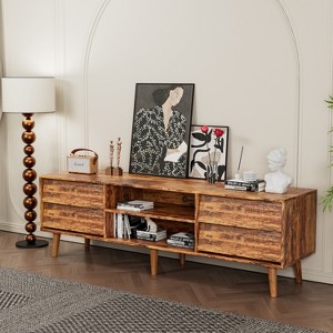 Grungis 4 Drawers TV Stand with 2 Shelves for TVs Up to 69 Inch,Console Table with Vintage-Style and Bevel Design for Bedroom,Living Room - 1 of 4