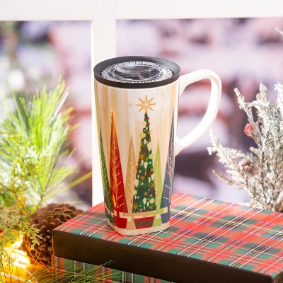 Ceramic FLOMO 360 Travel Cup, 17 oz. w/Box, Christmas Woods