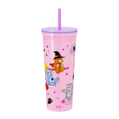 Zak Designs 23 fl oz Stainless Steel Care Bears Kendall Straw Tumbler Purple/White/Pink