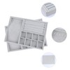 Unique Bargains Stackable Velvet Jewelry Organizer Trays with Removable Dividers for Drawer Set of 2 - 3 of 4