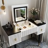 43.3" Yami Bedroom Vanity Table Dresser Desk Sets with  Flip-top Mirror and LED Light-Maison Boucle - 2 of 4