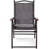 Costway Set of 2 Patio Folding Sling Back Chairs Camping Deck Garden Beach Brown/Black/Gray/Yellow/Navy - 4 of 4