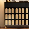 Famapy Arches Pattern Decorative Dresser Living Room Storage Cabinet Solid Wood Legs Original Wood Color - 3 of 4